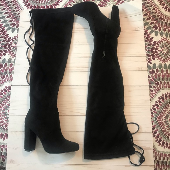 EGO Shoes - Over the knee black faux suede